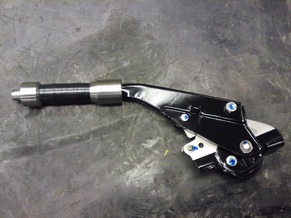 Handbrake lever wrapped with black tape