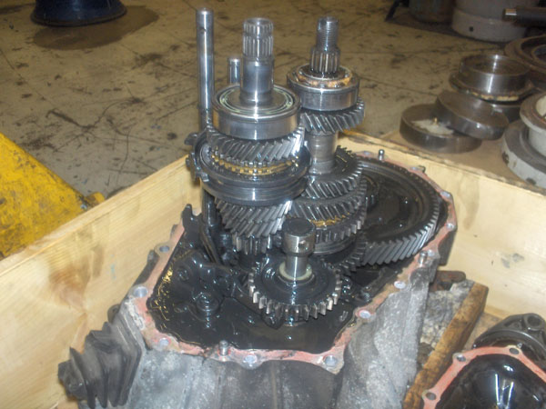 Partially dismantled gearbox