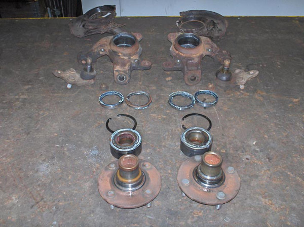 Front hubs and wheel bearings