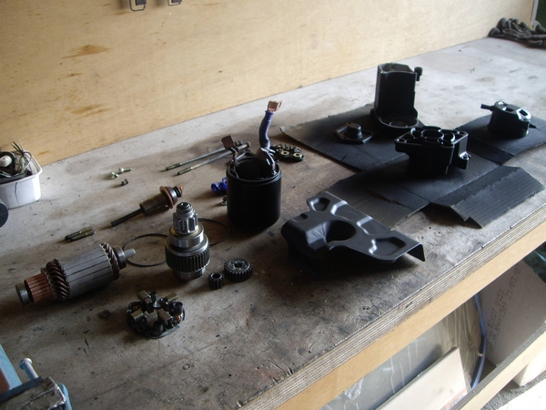 Parts sandblasted and painted