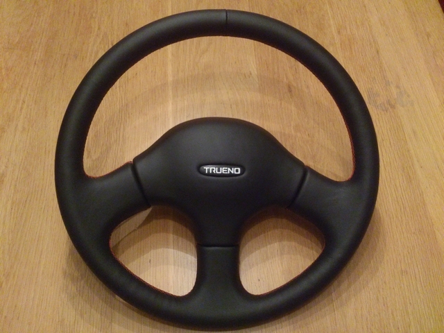Re-upholstered Trueno steering wheel